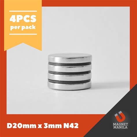 small strong magnets|4 pcs Neodymium D20mm x 3mm N42 Strong Rare Earth NdFeb .